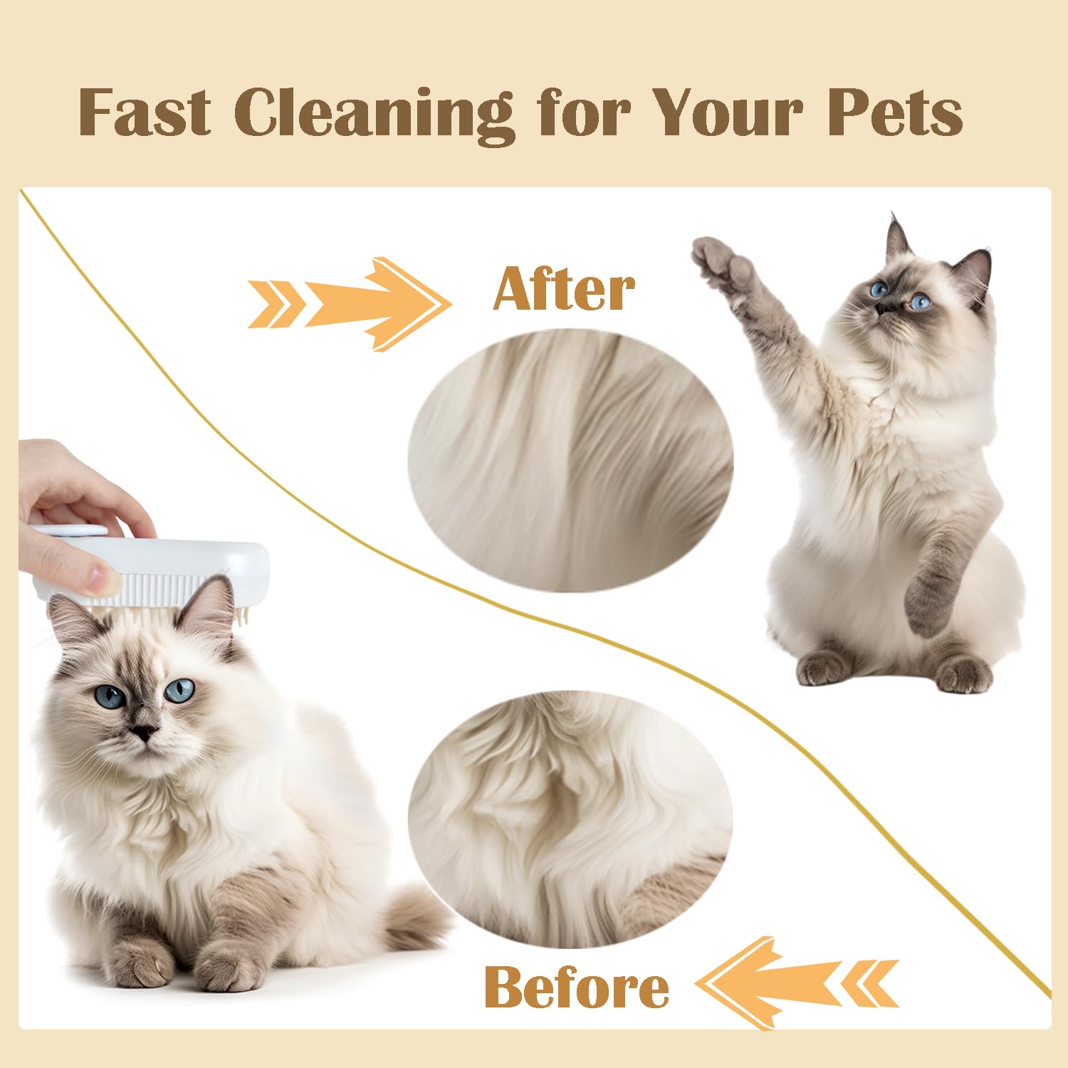 3-in-1 Electric Steam Pet Brush